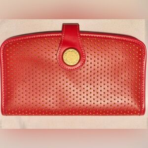 NWOT Vintage Dooney & Bourke Red Cabriolet Perforated Clutch